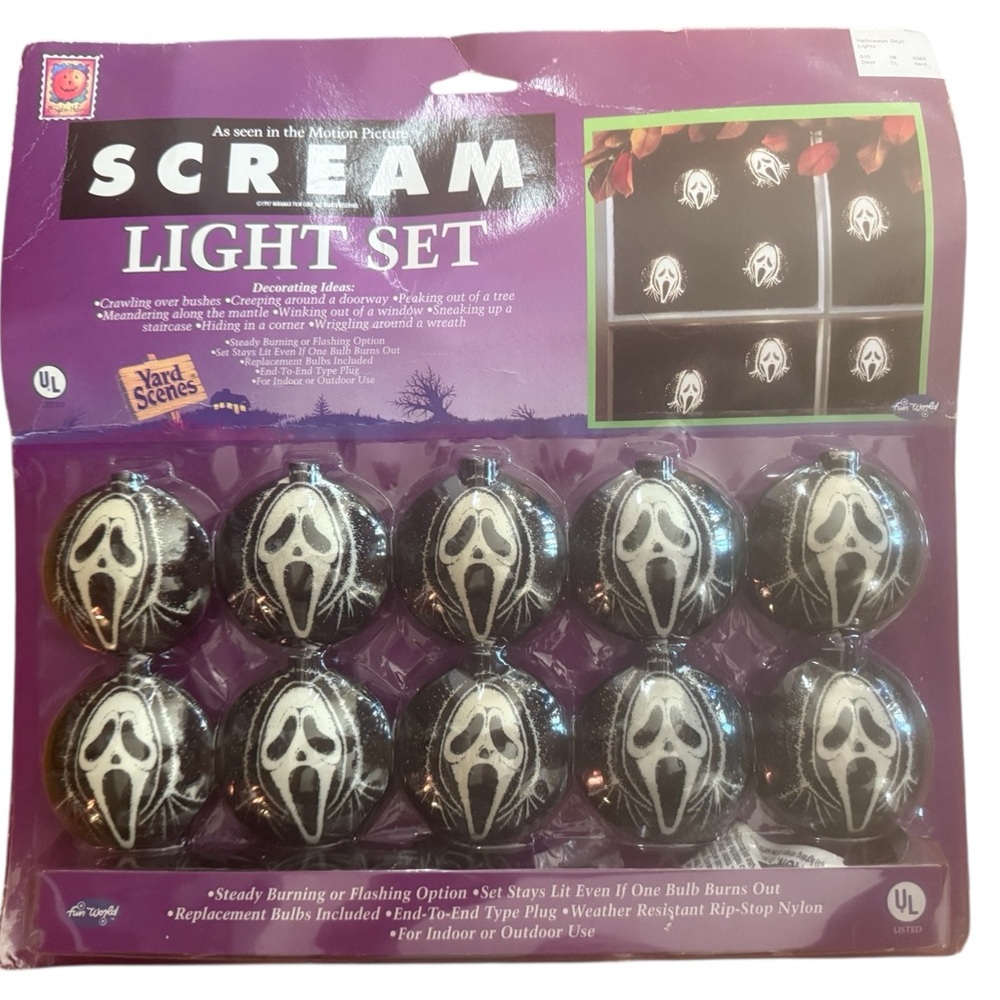 Vintage Scream The Movie Halloween Light Set by Fun World 1997